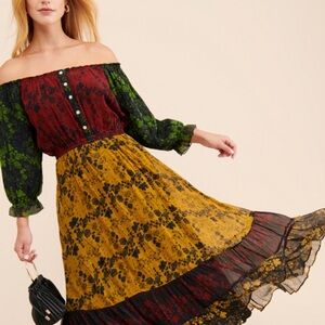 Carolina K off the shoulder Long Dress Size Small